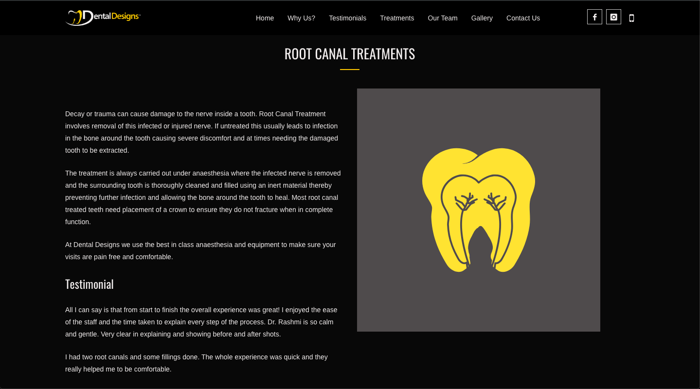 Dental Designs Clinic Individual Treatment Page